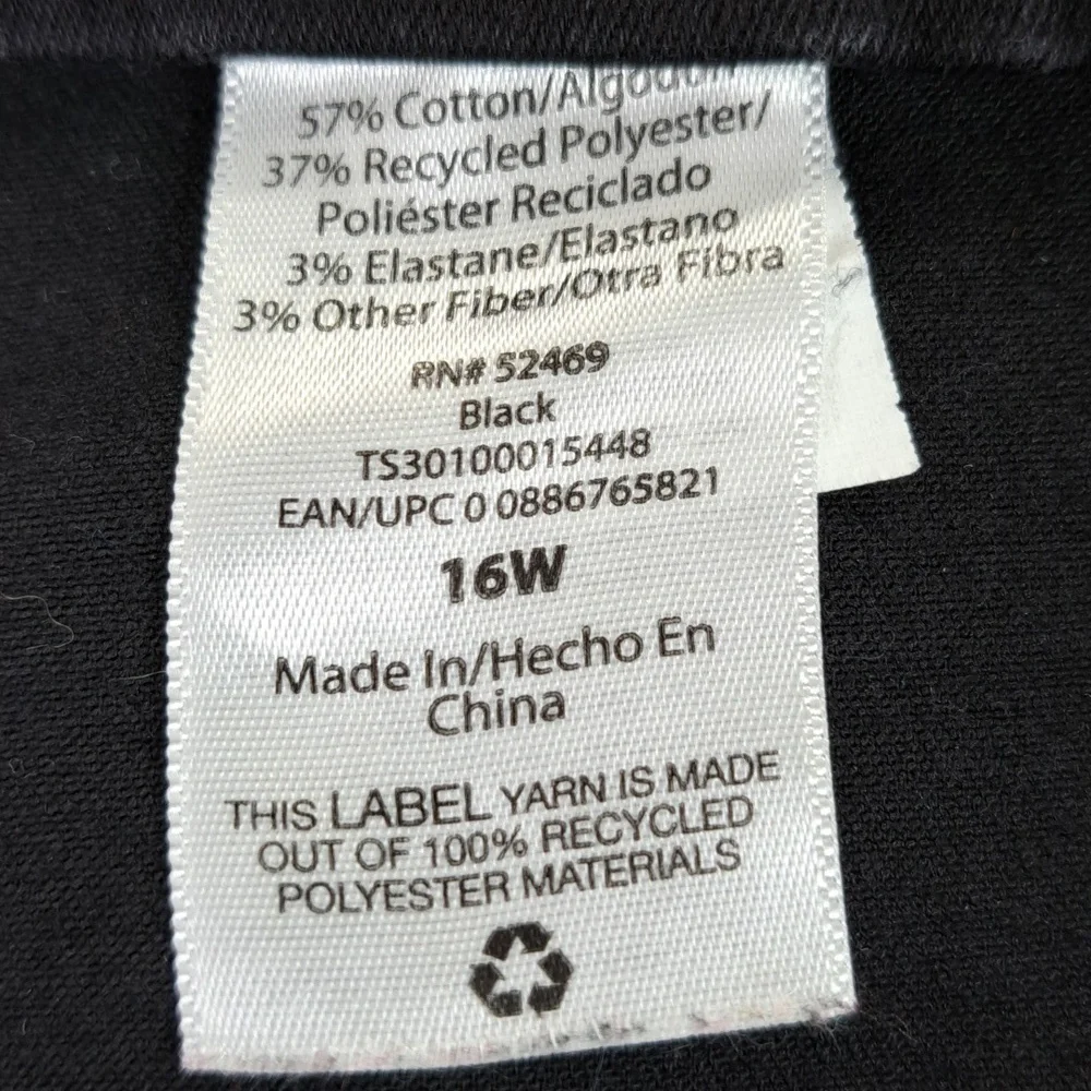 Terra & Sky Skinny Faded Black Jeans Size 16W - Picture 13 of 14